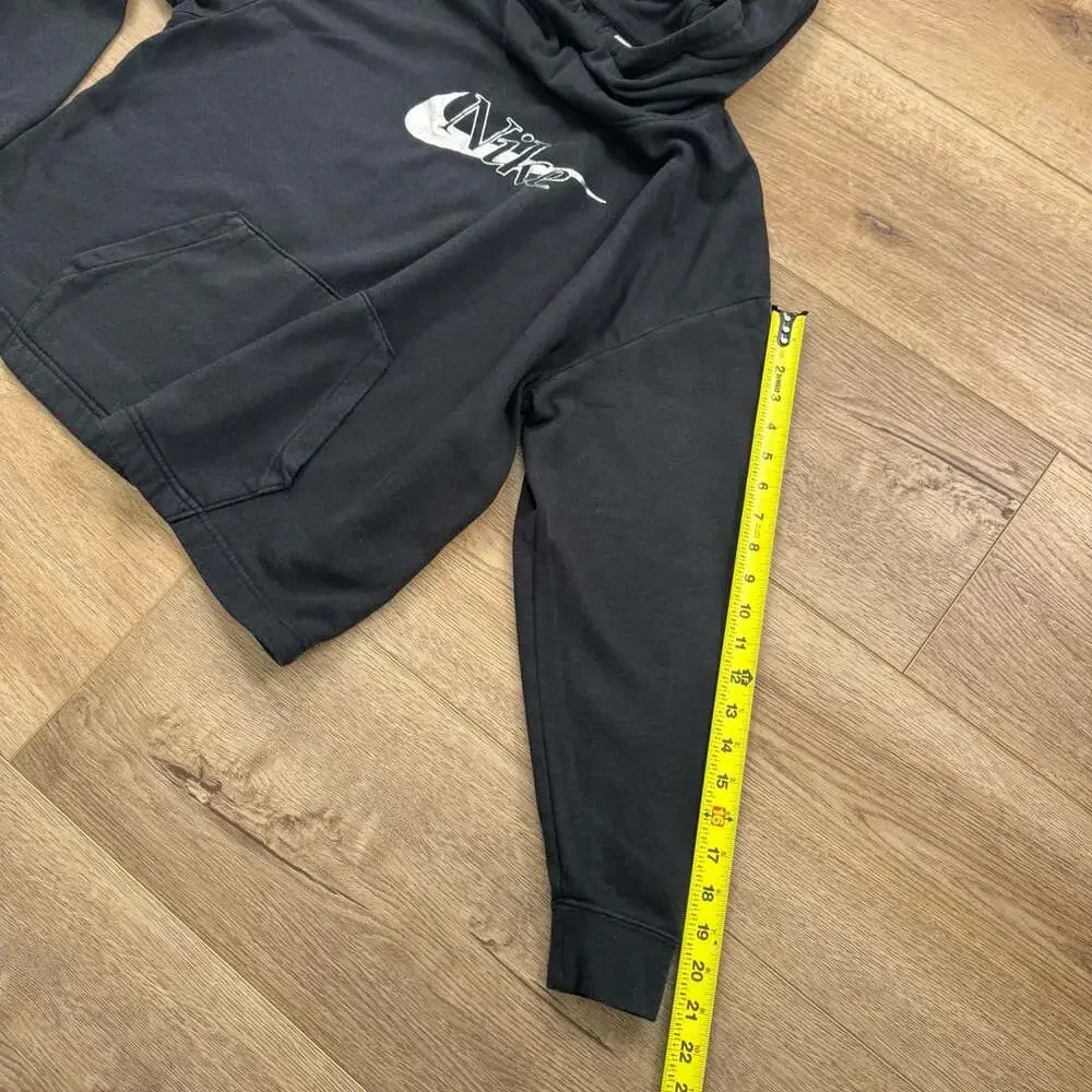 Nike Sportswear Funnel Neck Hoodie Women’s L Black Script Swoosh Pullover